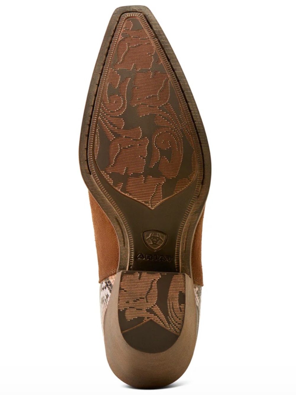 Ariat Bradley Western Coffee Desert Snake Suede Boots New! - Picture 8 of 14